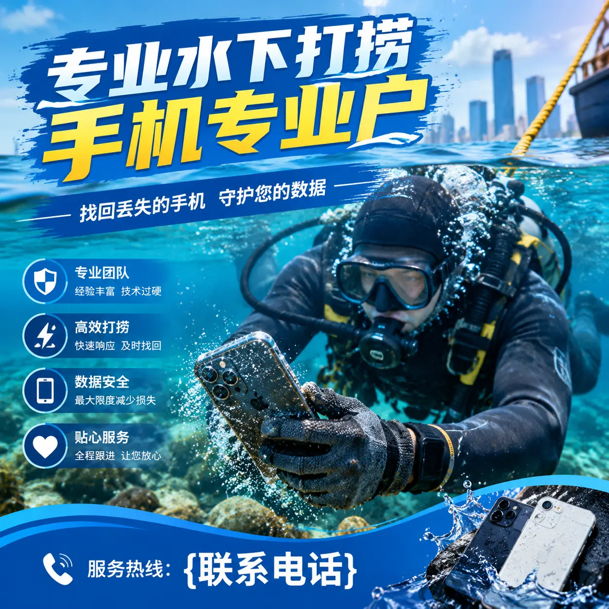 莫力达瓦专业水下打捞手机专业户