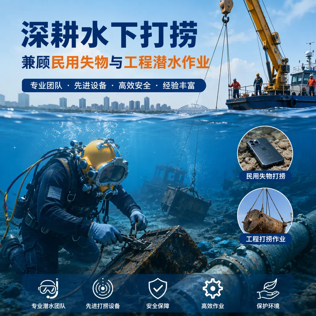 深耕水下打捞,兼顾民用失物与工程潜水作业莫力达瓦